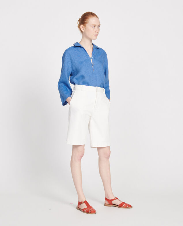 Bermudashorts aus Baumwollstoff Optical white