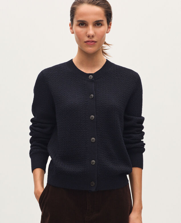 Cardigan mit Rundhalsausschnitt  U690 navy