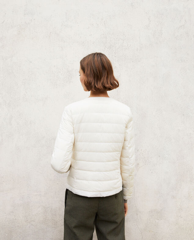 Legendäre Daunenjacke Mademoiselle Plume Light grey/off white