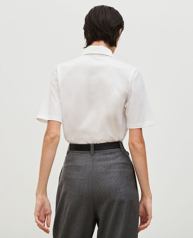 Polo-Shirt aus ägyptischer Baumwolle Optical white