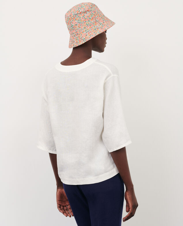 Tunesische Bluse aus Leinen 01 white