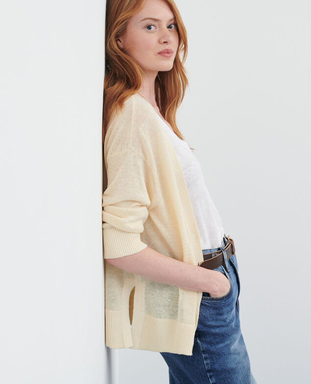 Cardigan aus Leinen 01 white