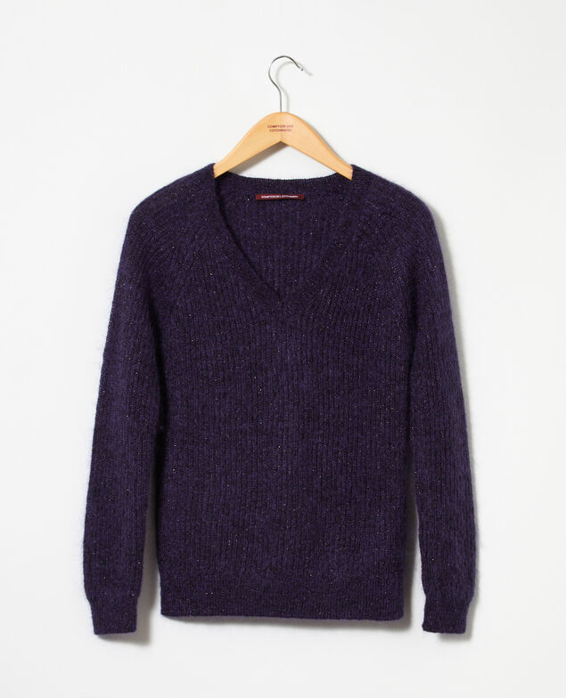 Pullover mit Mohair und Lurex Violett