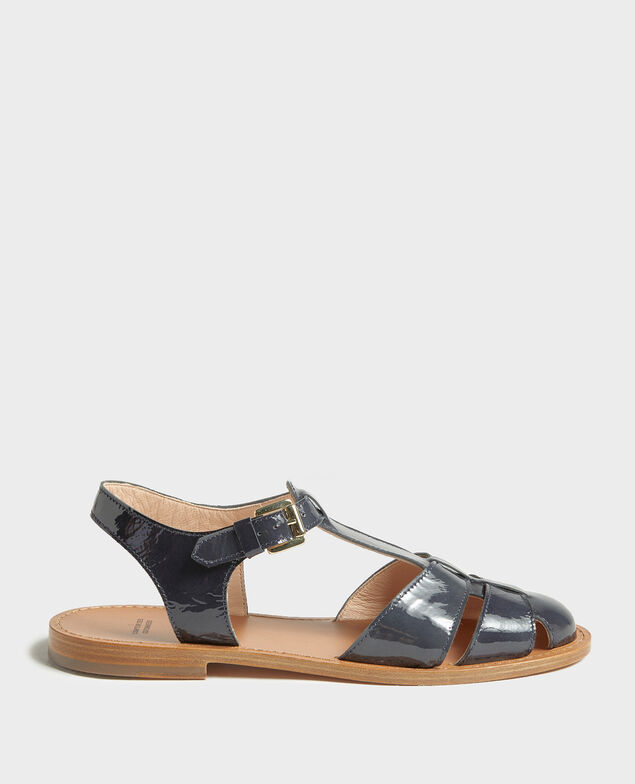 Sandalen aus Lackleder Maritime blue