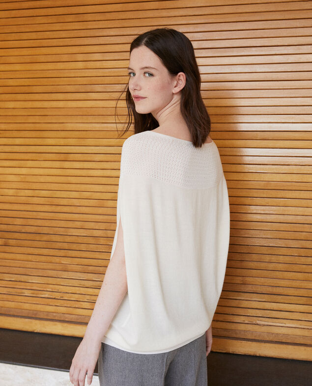 Whole Garment Pullover in Kugelform Weiß