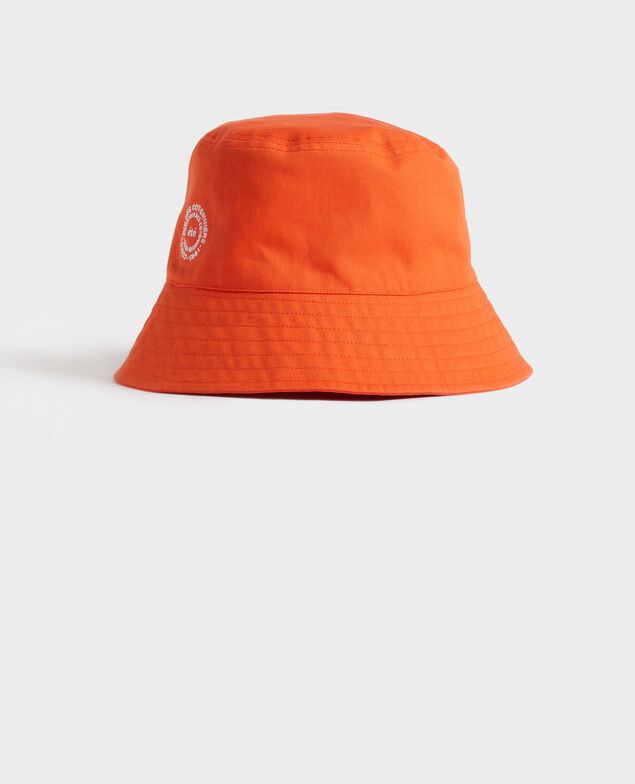 Unifarbener, bestickter Bob aus Baumwolle Spicy orange