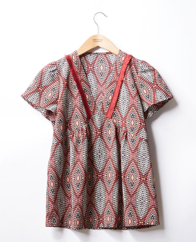 Gemusterte Bluse Braun