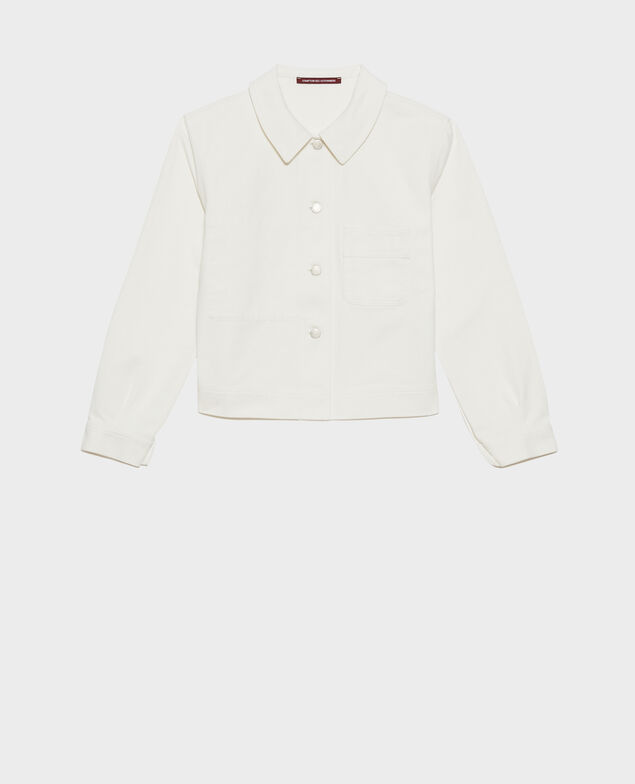 Kurze Jacke aus Baumwolle Optical white