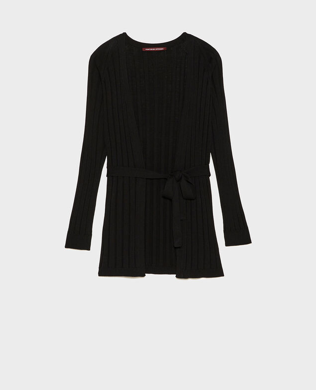 Cardigan aus 3D-Strick Black beauty
