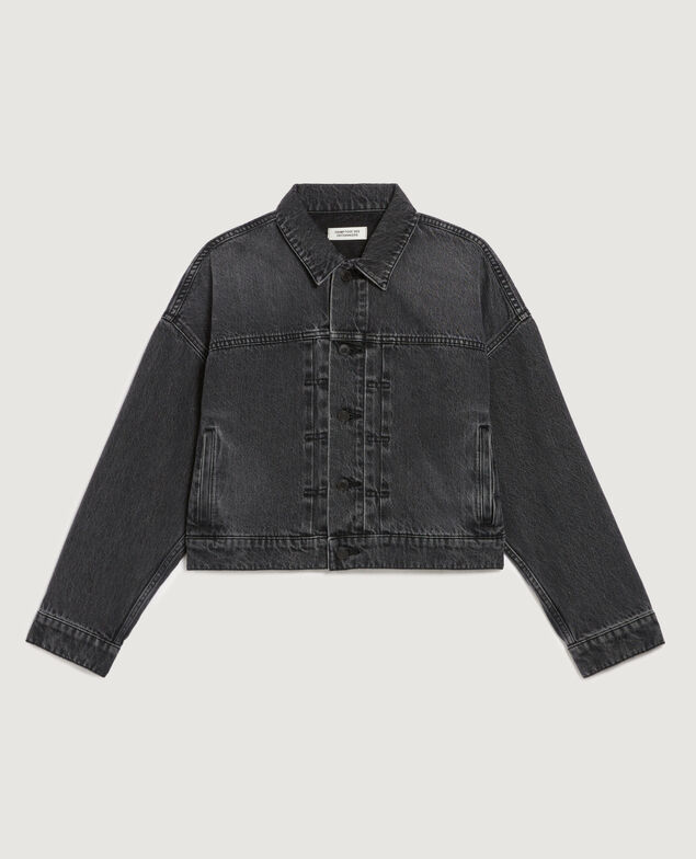 Kurze Jacke aus Baumwolle K081 dark gray