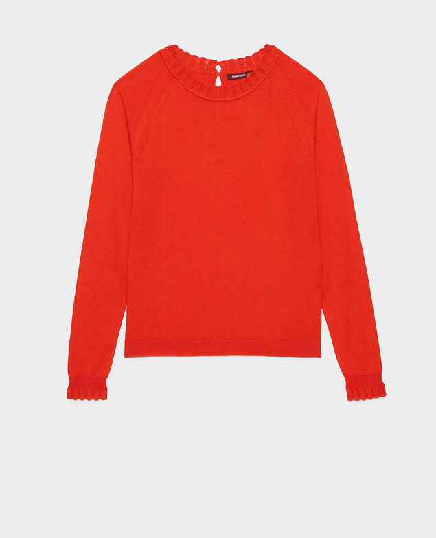 Pullover aus Baumwolle und Seide Spicy orange