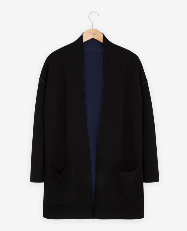 Wendebarer Cardigan aus Wolle  Marine/black