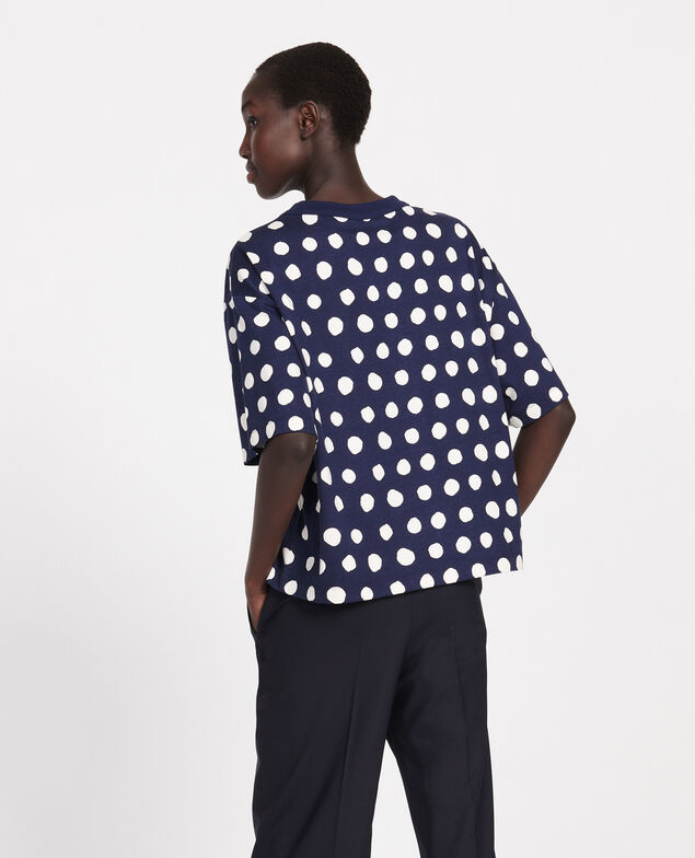 Gepunktetes Boxy T-Shirt aus Baumwolle Dots maritime blue