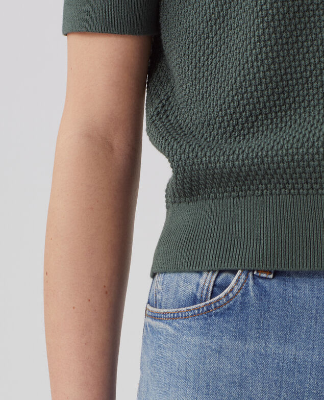 Kurzärmliger Pullover aus Baumwolle U540 green