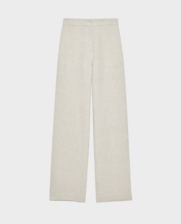 Hose mit hoher Taille aus Leinen Natural linen