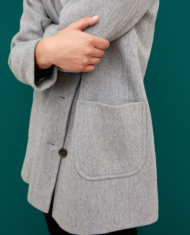 Mantel mit Kapuze Light heather grey