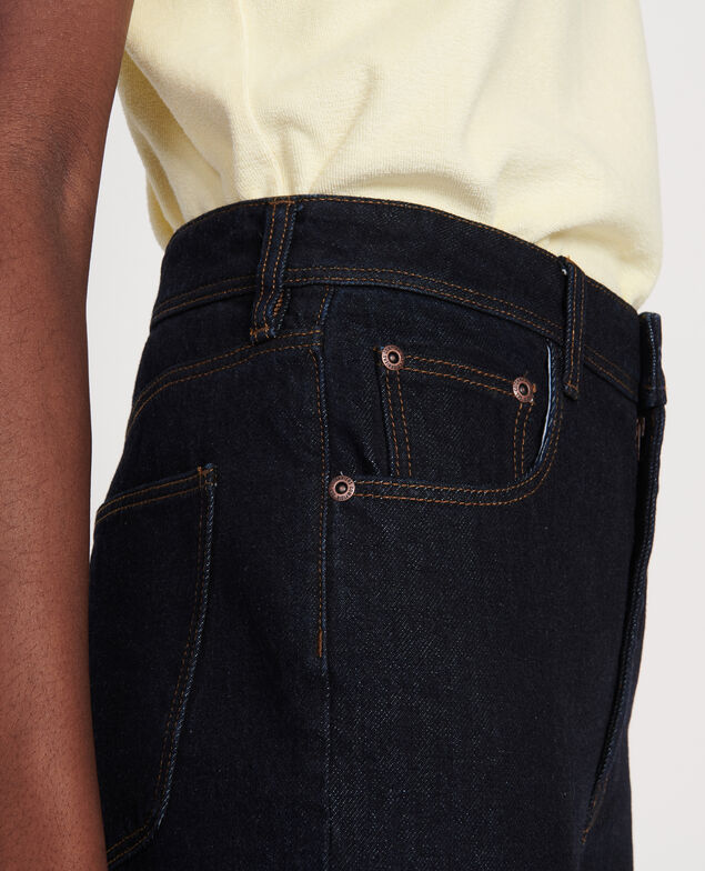 Jeans mit hoher Taille und geradem Schnitt Denim rinse