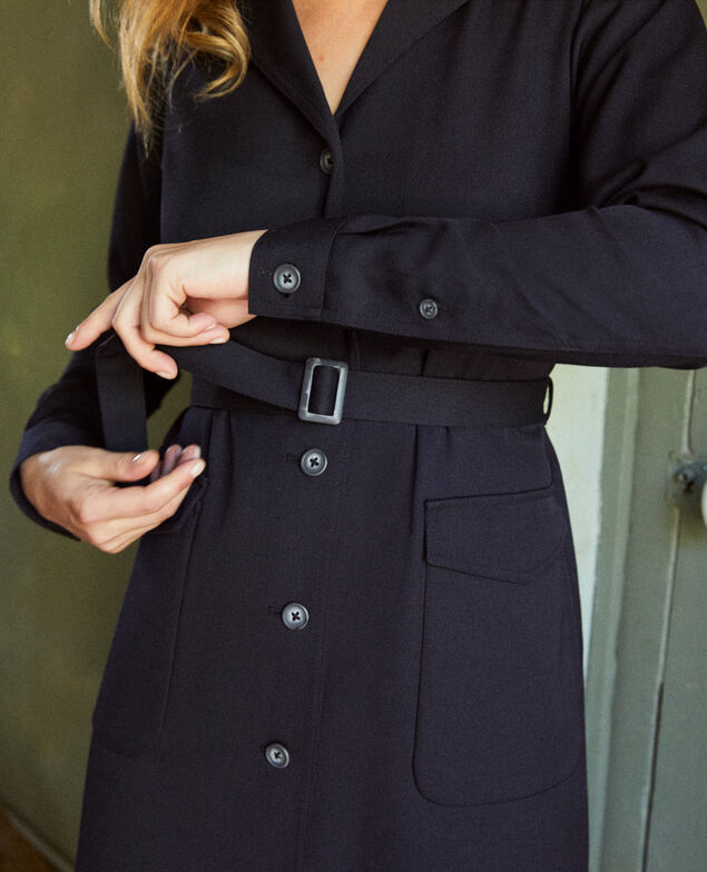Kleid mit offenem Kragen Dark navy