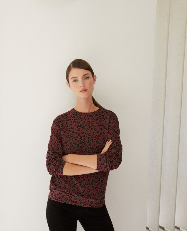 Sweatshirt mit Rundhalsausschnitt Braun