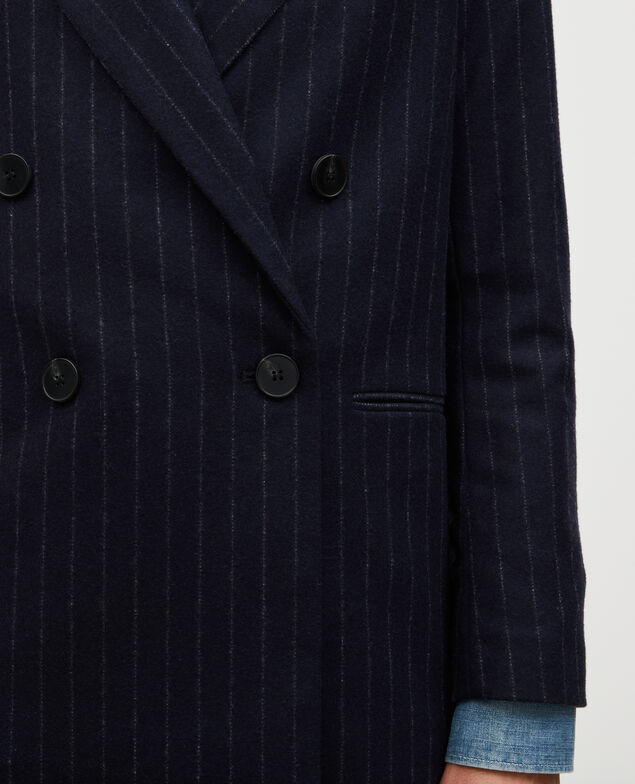 Überkreuzter Blazer aus Wolle Stripes night sky