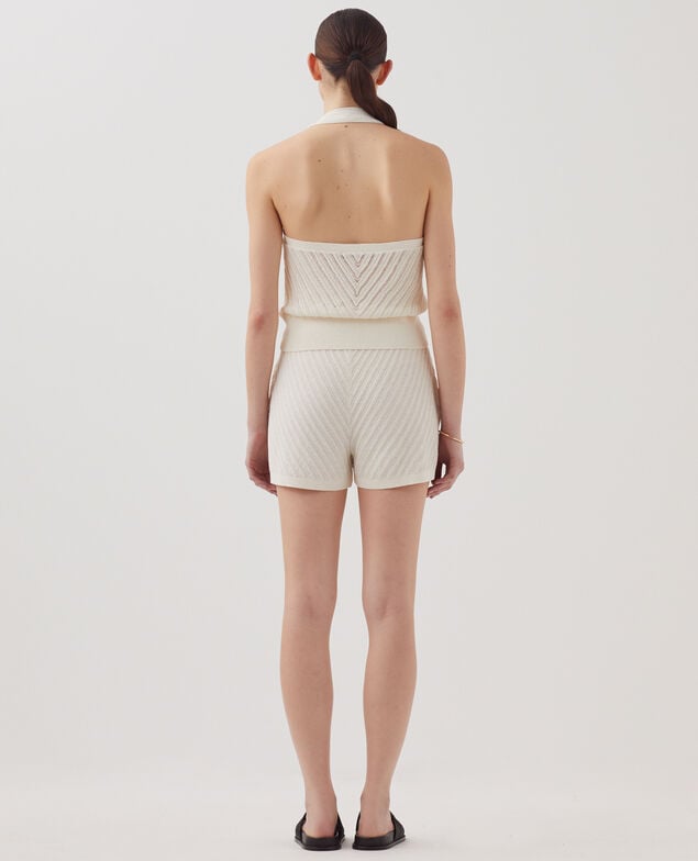 Shorts mit Strukturstrick H011 eggnog