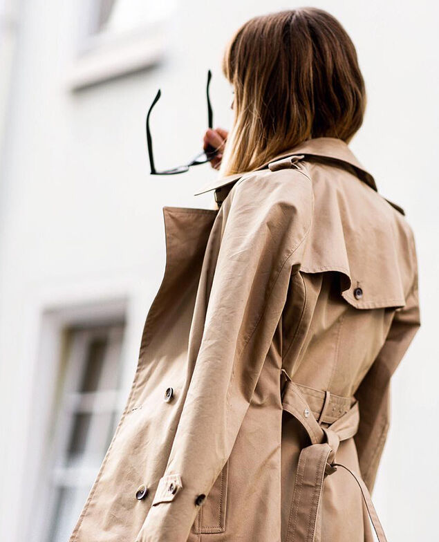 Halblanger Trenchcoat Travertine