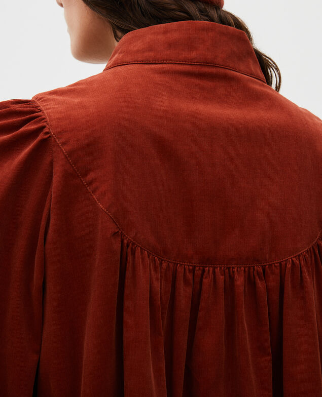 Weites Samtkleid mit Brusteinsatz  Brandy brown