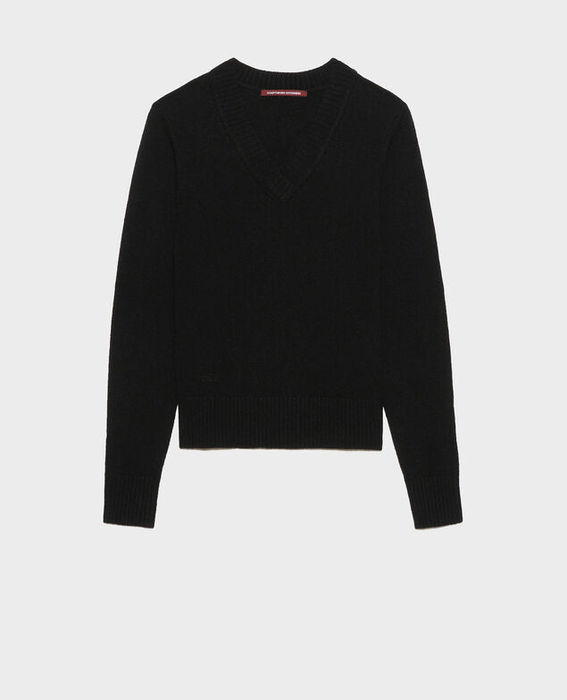Cardigan aus Kaschmir mit V-Ausschnitt Black beauty