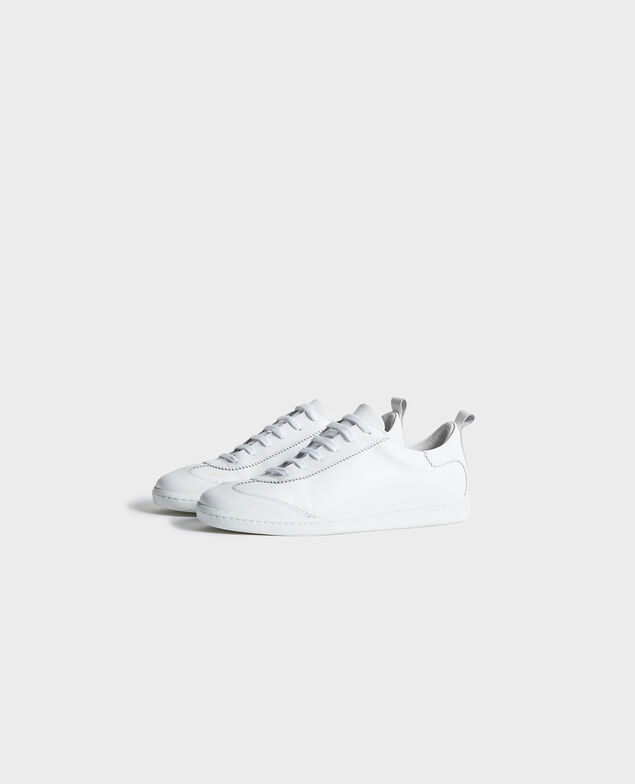 Ledersneaker mit Schnürsenkeln Brilliant white