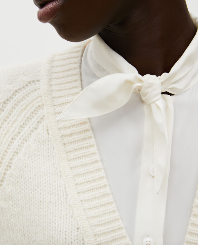 Oversize Cardigan mit V-Ausschnitt aus Wolle Jet stream