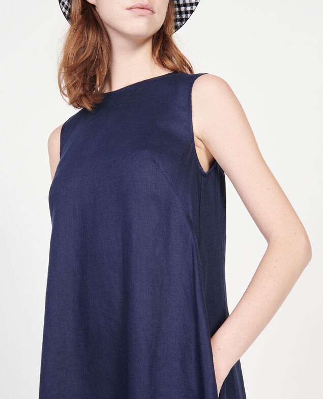 Kleid aus 100 % Leinen Maritime blue