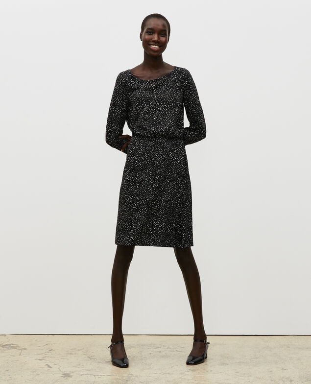 Kurzes Wickelkleid Print constellation black