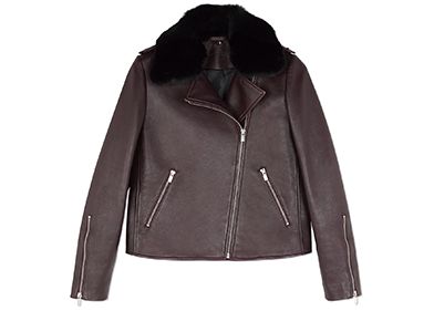 Comptoir des cotonniers Biker en cuir au col amovible